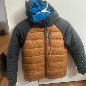 Patagonia Kids' Tan and Blue Puffer Jacket